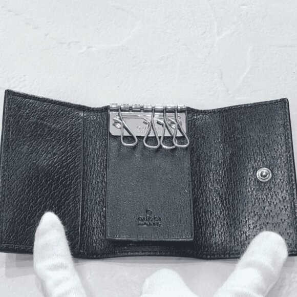 Gucci 6-ring key case, black leather, Sherry line - Picture 5 of 10